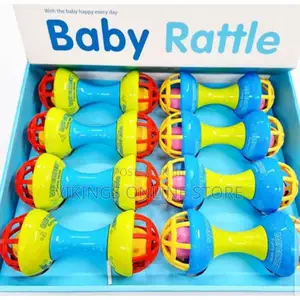 Double Headed Rattle Toy for Kids With Soft Rubber Teether