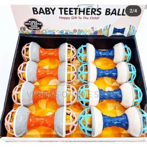 Double Headed Rattle Toy for Kids With Soft Rubber Teether