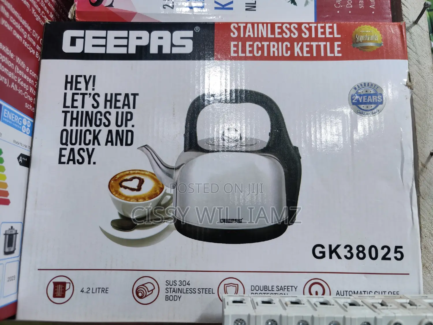 Geepas Electric Kettle/Stainless Steel Kettle/Electrickettle