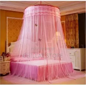 Round Top Mosquito Net – Pink Top Design May Vary