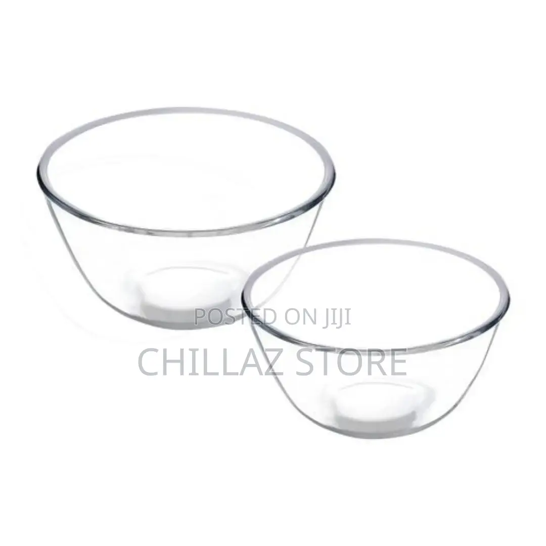 2piece Borosilicate Glass Serving Mixing Bowls for Kitchen