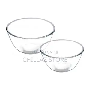 2piece Borosilicate Glass Serving Mixing Bowls for Kitchen
