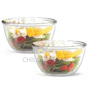 2piece Borosilicate Glass Serving Mixing Bowls for Kitchen
