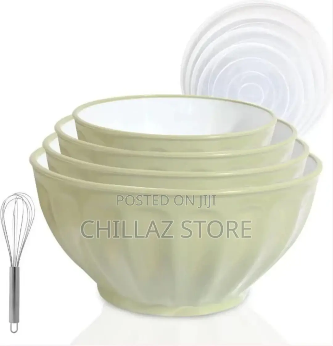 4 Piece Large Plastic Nesting Mixing Bowls With Lids Set