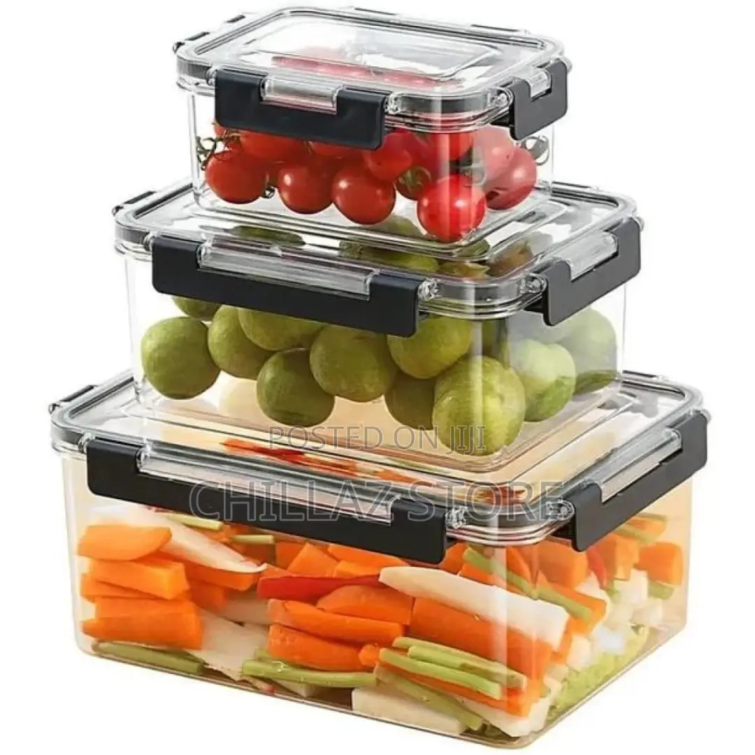 3-Piece Clear Acrylic Sealed Food Storage Containers