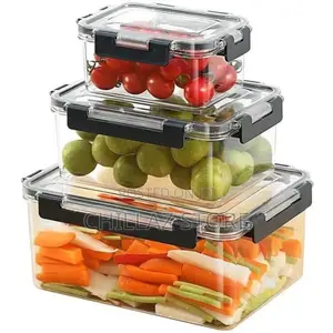 3-Piece Clear Acrylic Sealed Food Storage Containers
