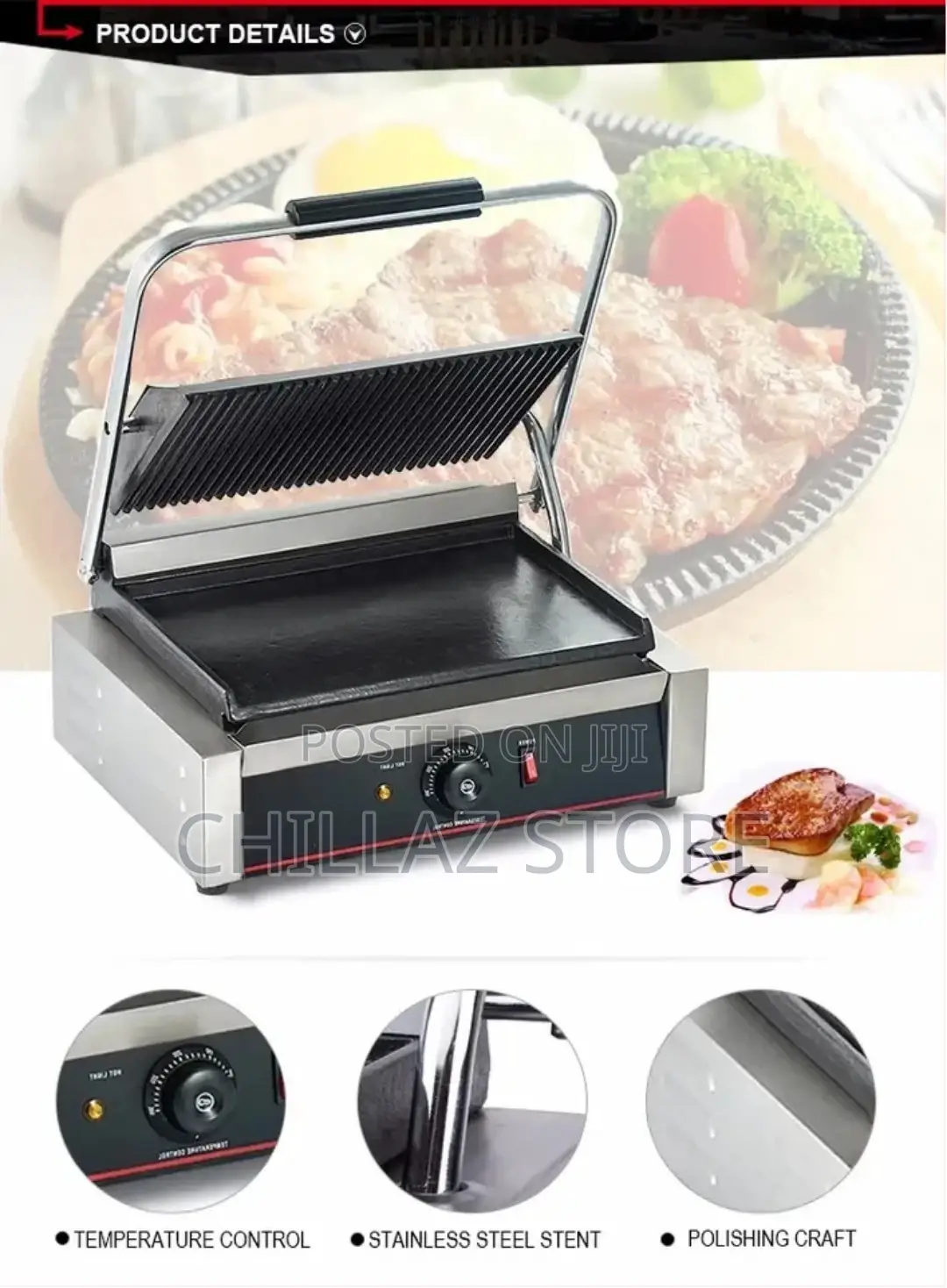 Single Commercial Sandwich Grill Maker