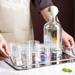 Glass Carafe Water Pitcher With Wood Lid, Kettle,