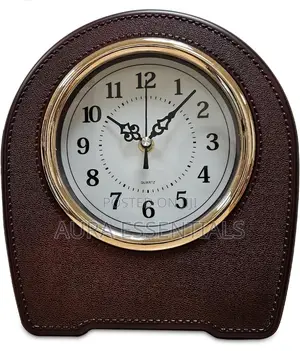 Indoor Leather Living Room Desktop Table Clock