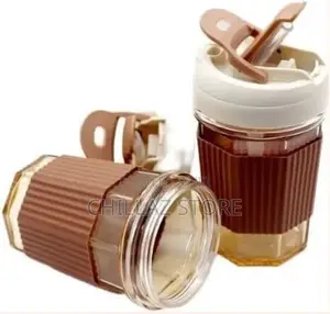 2piece Glass Tumbler With Silicone,Iced Coffee Cup,Glass Cup