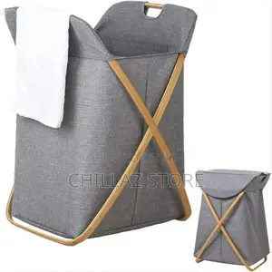 Laundry Hamper With Lid ,Small Bamboo Laundry Basket