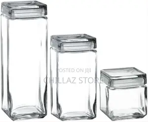 4 Piece of Transparent Square Acrylic Storage Jars