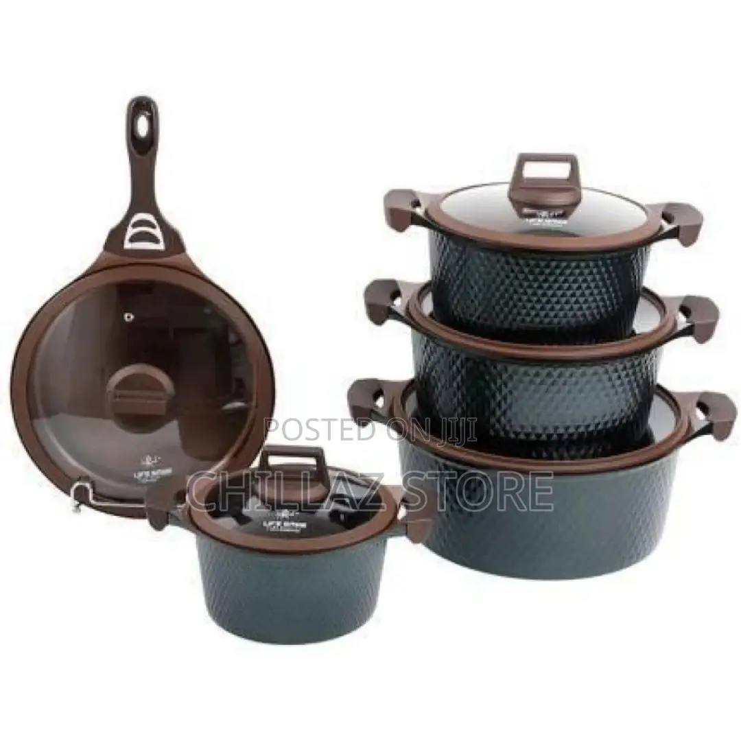 10 Piece Granite Non-Stick Saucepan Cookware Serving Dishes