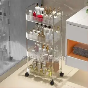 Acrylic Clear 4 Tier Utility Cart, Rolling Cosmetics Laundry