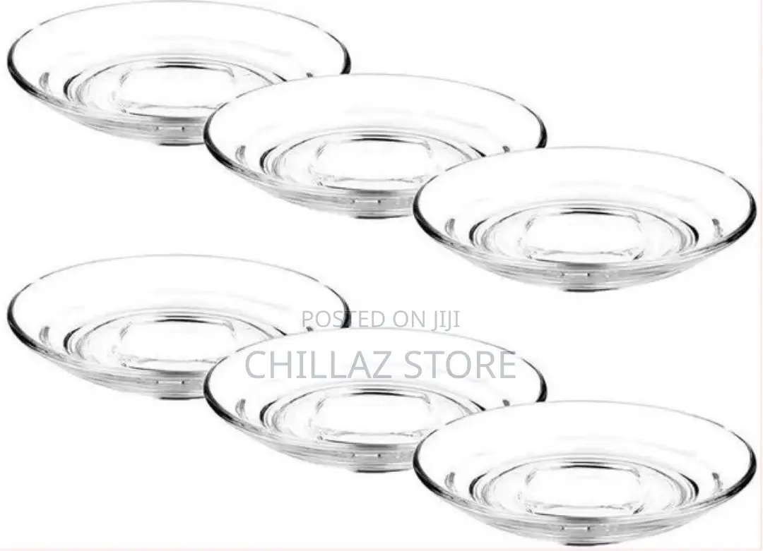 6 Pieces of Clear Glass Saucers Round Decorative Plates