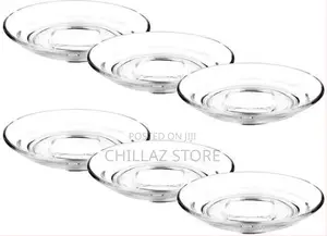 6 Pieces of Clear Glass Saucers Round Decorative Plates