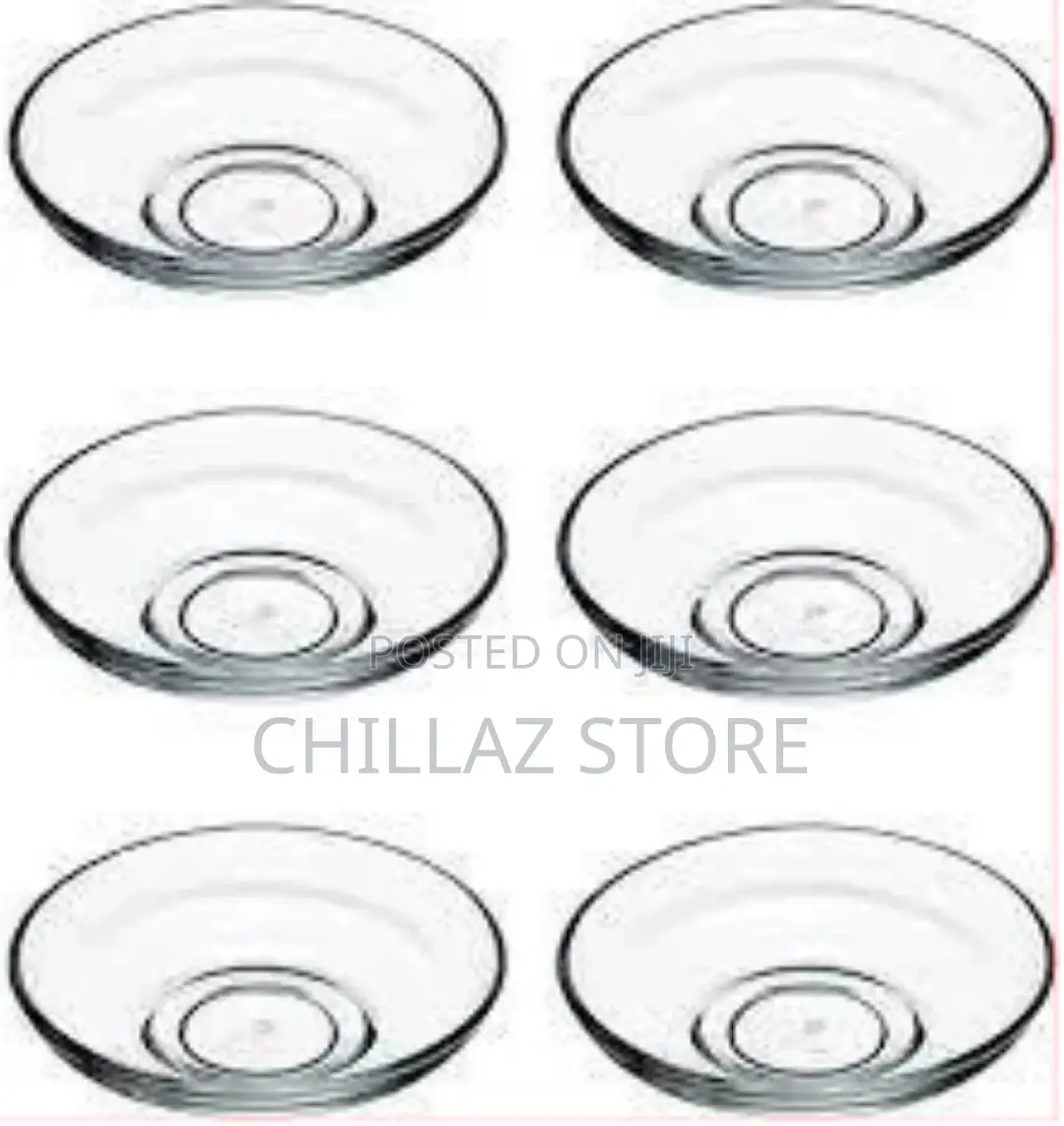 6 Pieces of Clear Glass Saucers Round Decorative Plates