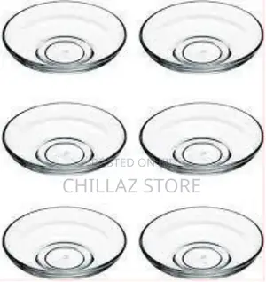 6 Pieces of Clear Glass Saucers Round Decorative Plates