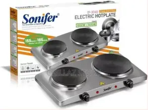 Sonifer Double Electric Hot Plate Cooking Stovecookersilver
