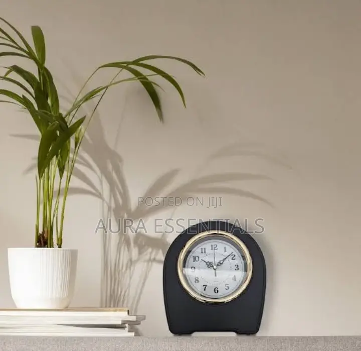 Indoor Leather Living Room Desktop Table Clock