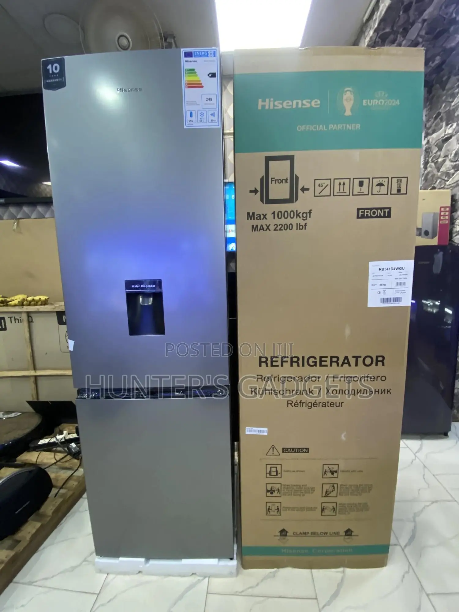Hisense 341 Liters Double Door Fridge With Water Dispenser