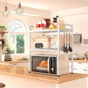Microwave Oven Rack, Adjustable Shelf Organizer
