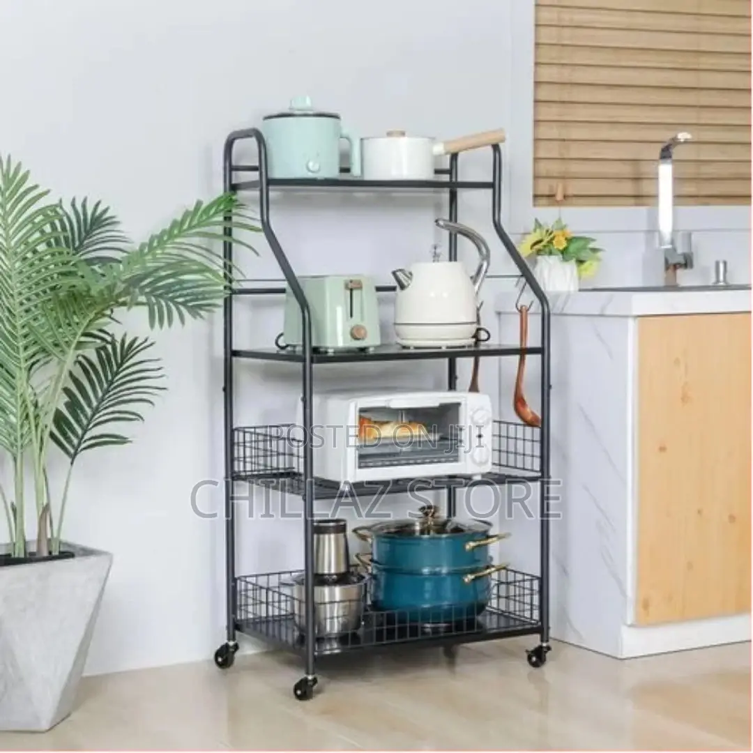1 Piece of 4-Tiers Kitchen Microwave Stand Storage
