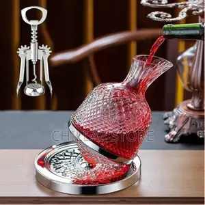 Spinning Decanter for Whisky,Wine, 1500ML Crystal Glass Wine