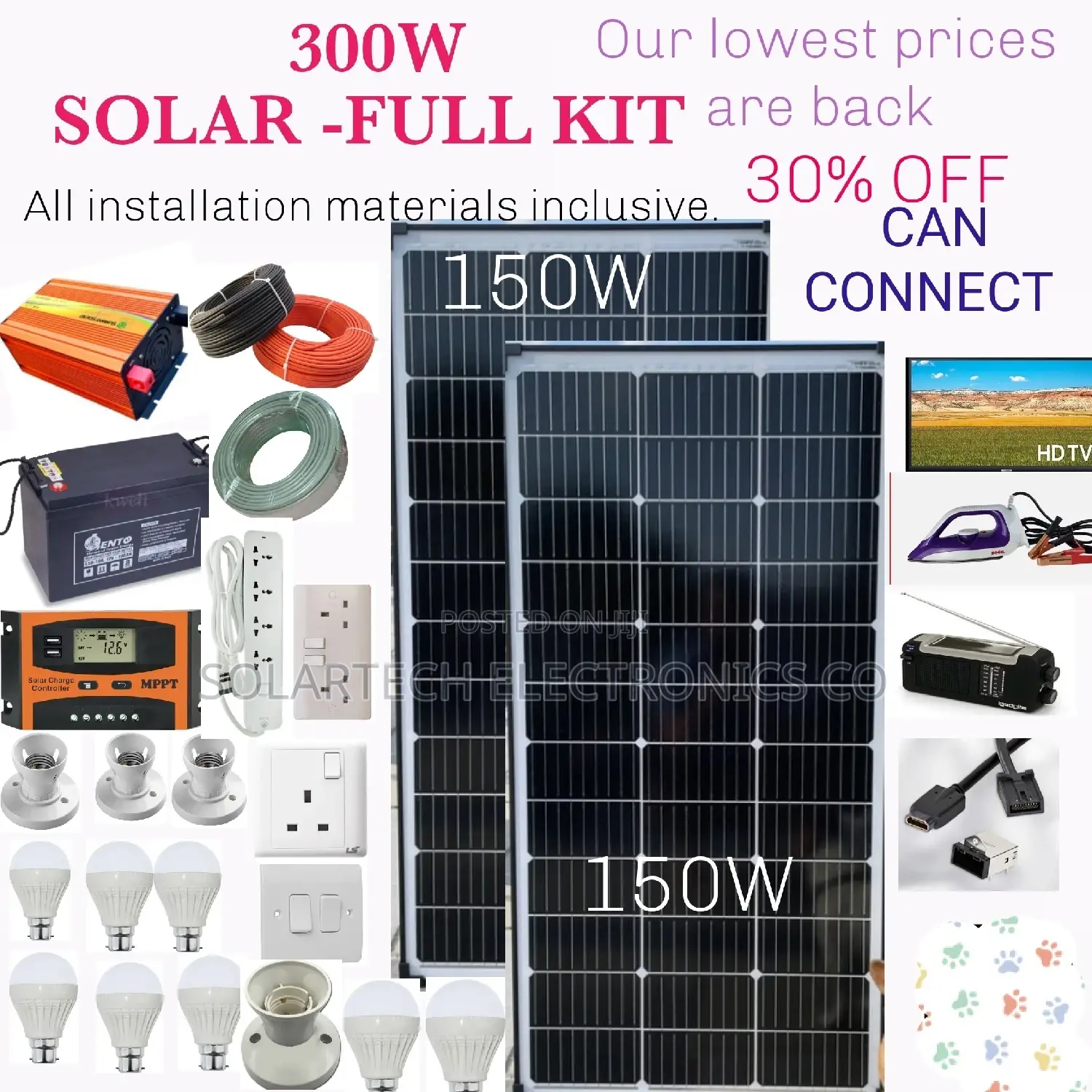 300W Solar Energy System Full Kit