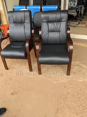 Wooden Legs Leather Office Chair