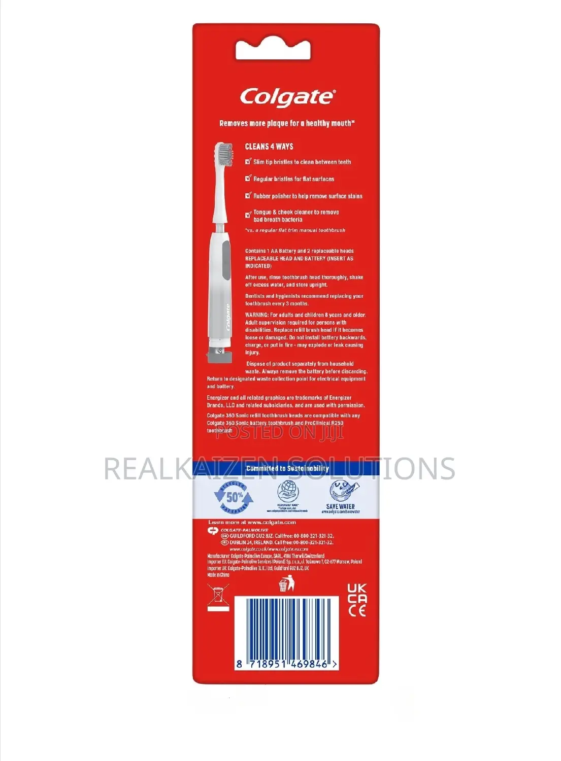 COLGATE Battery 360 Sonic Charcoal Bristles Soft Toothbrush