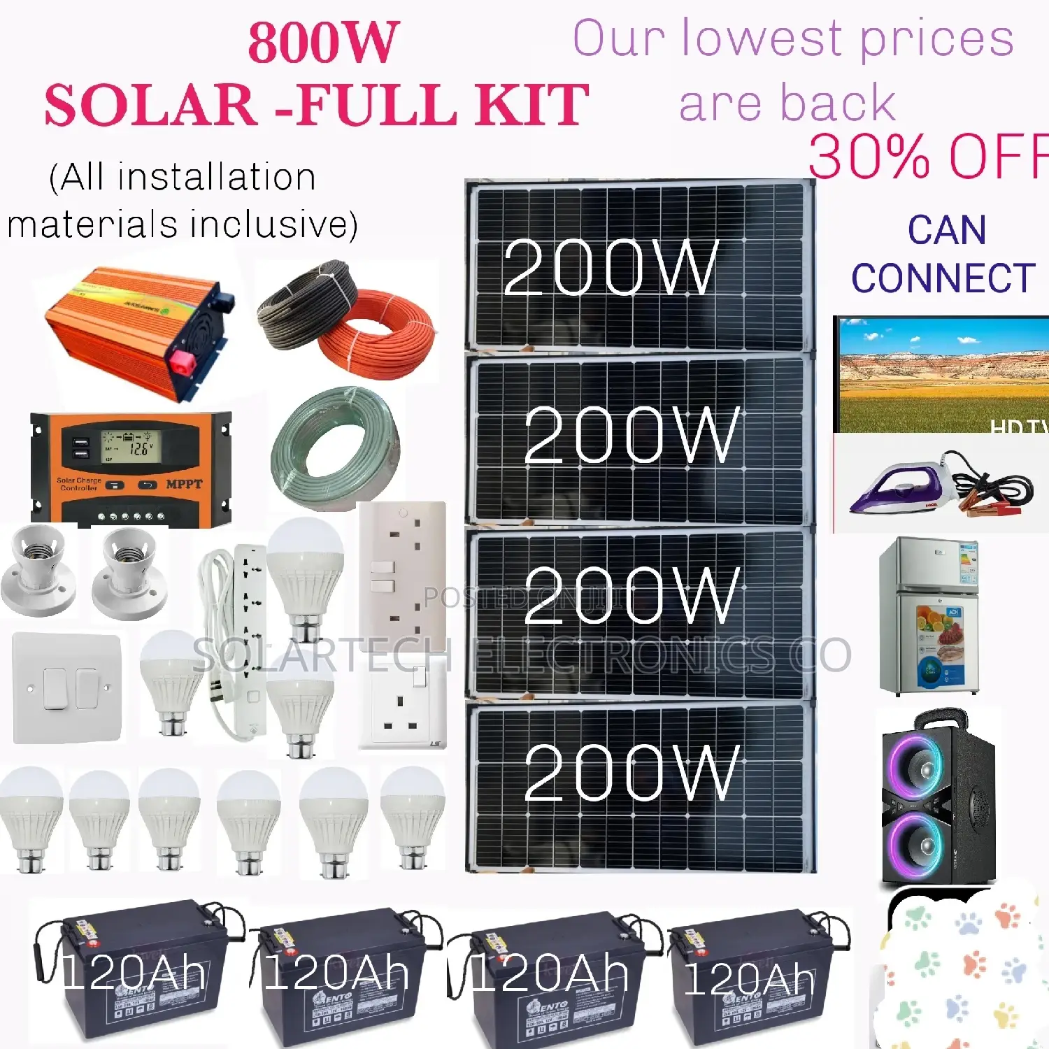 800W Solar System Full Kit
