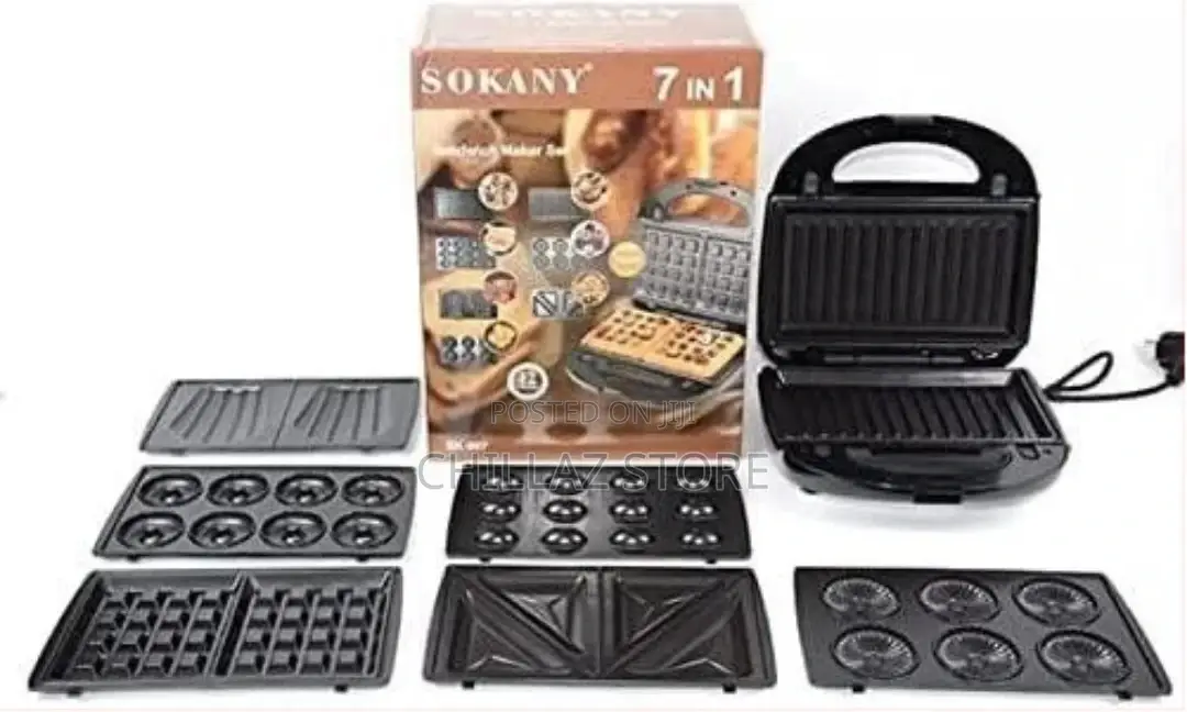 Sokany 7 in 1 Sandwich Waffle Donut Maker Set-
