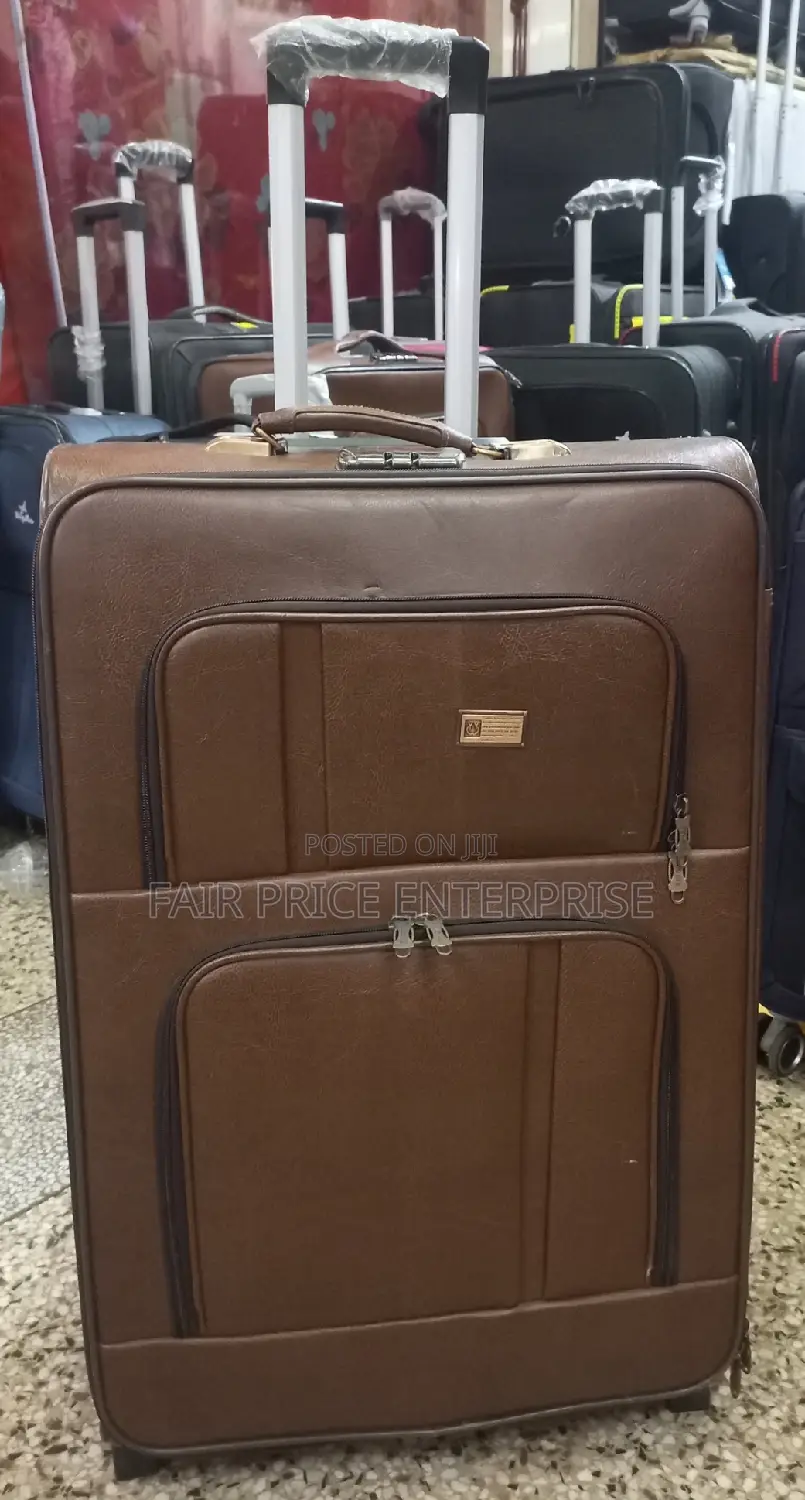 Original Leather Suitcase Medium Size ( Brown  Color)