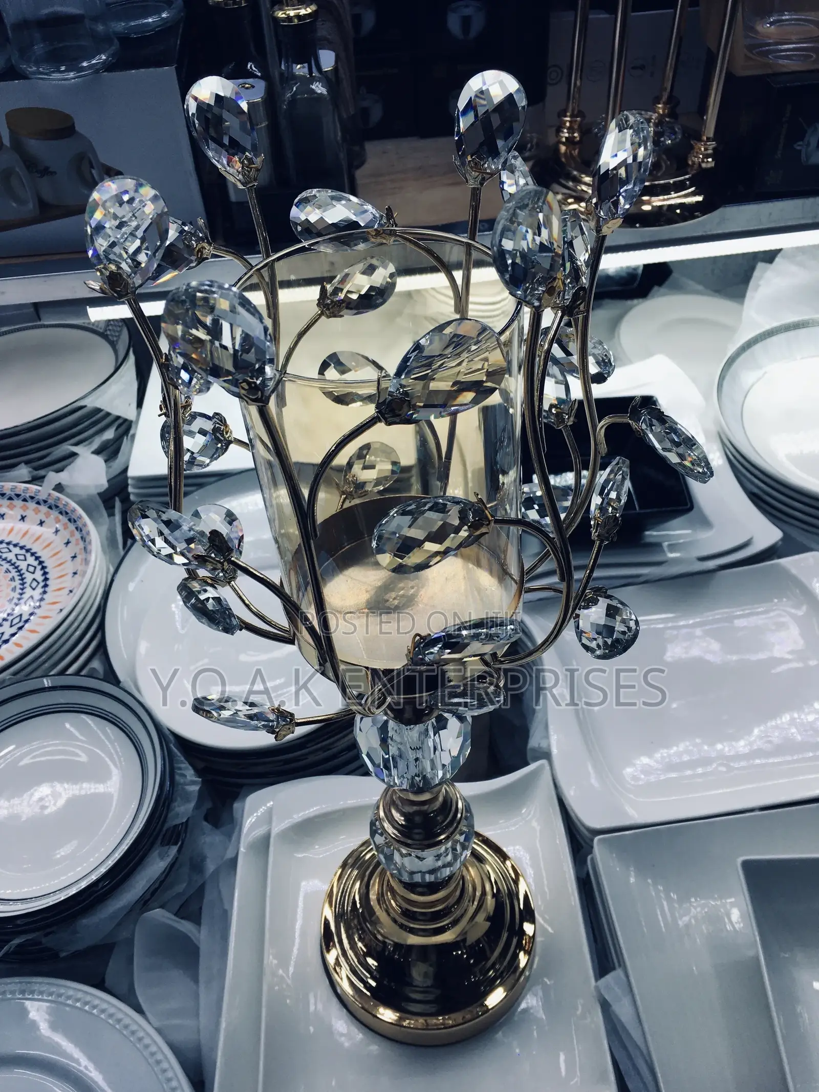 Decorated Candle Stand Gold