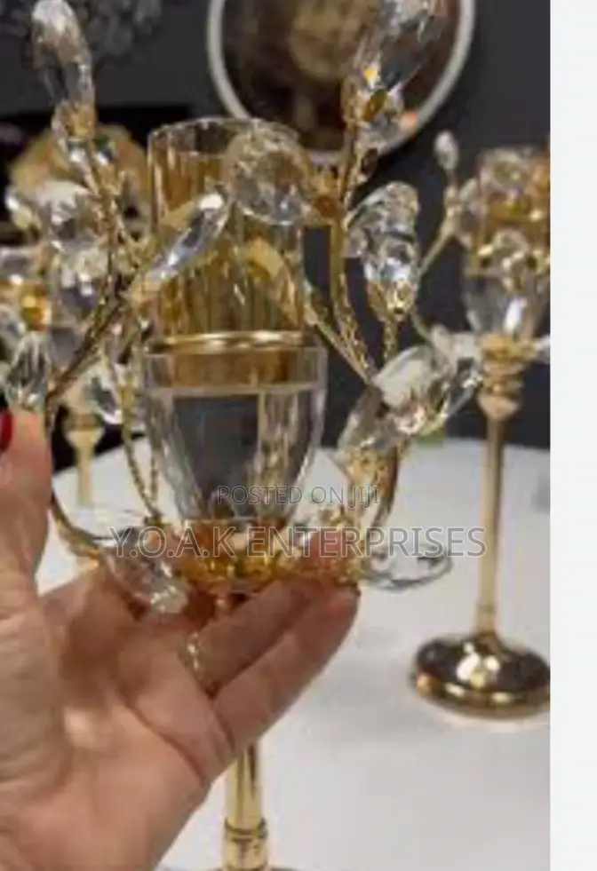 Decorated Candle Stand Gold