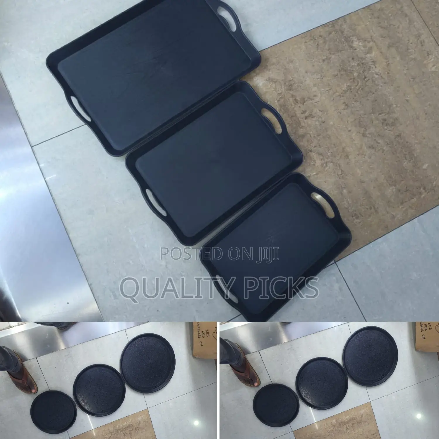 3 PCS Plastic Serving Tray
