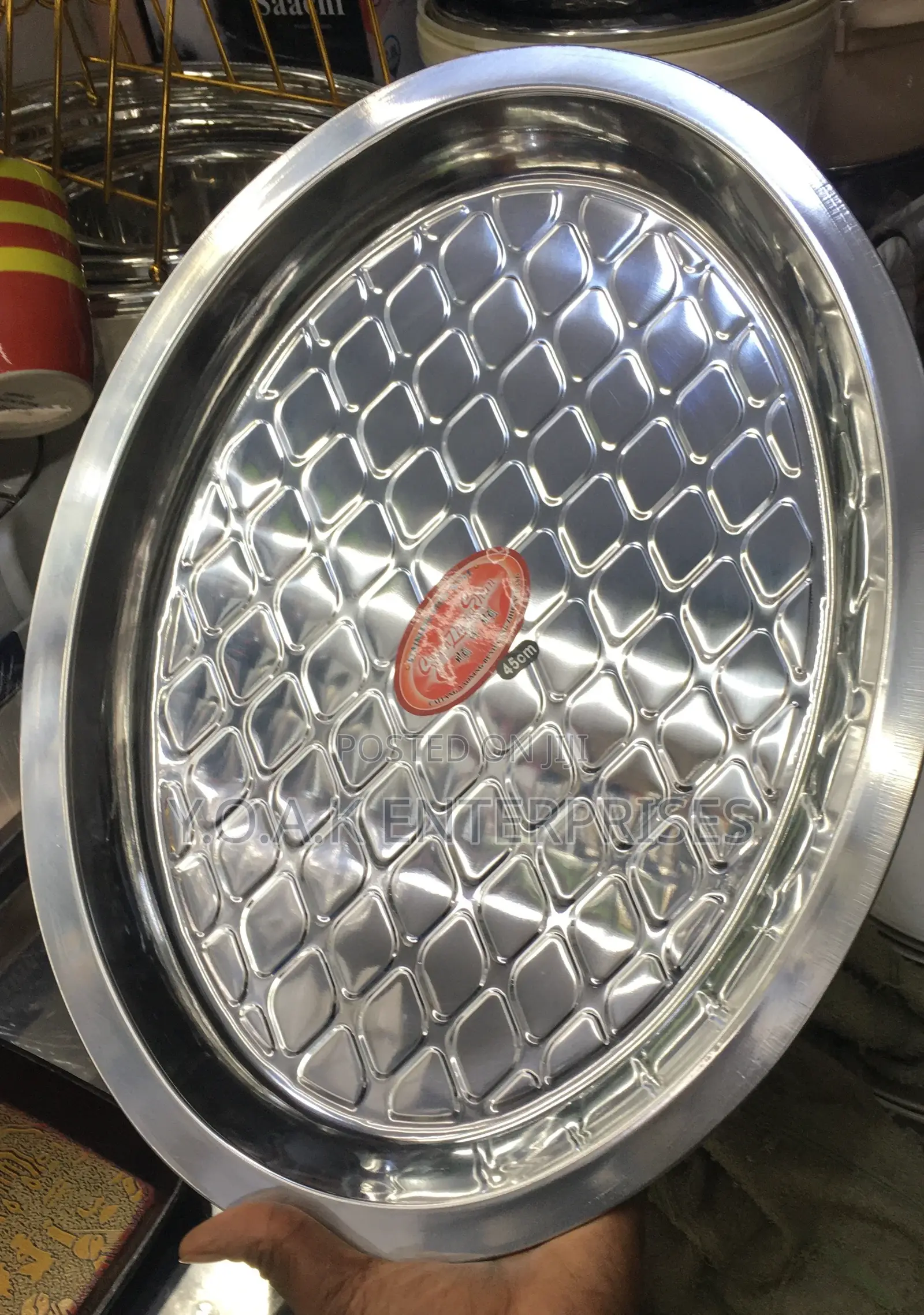 Stainless Steel Oval Tray 2pcs