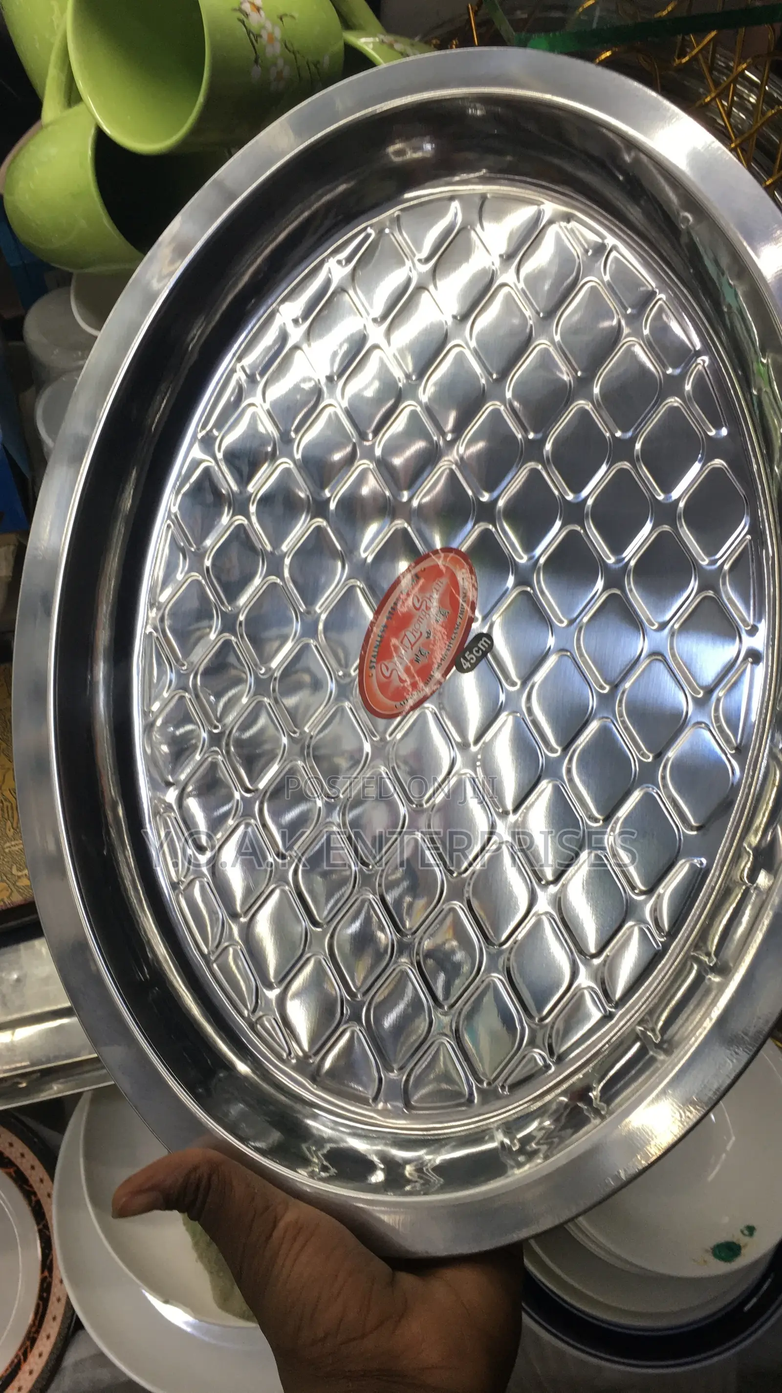 Stainless Steel Oval Tray 2pcs