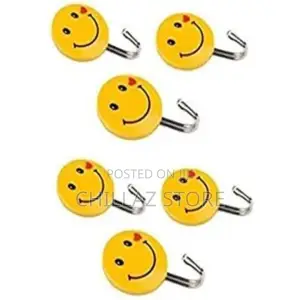 Self Adhesive Smiley Wall Steel Hooks Strong Wall Sticker