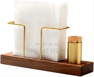 1pc Solid Wood Creative Vertical Tissue Storage Rack