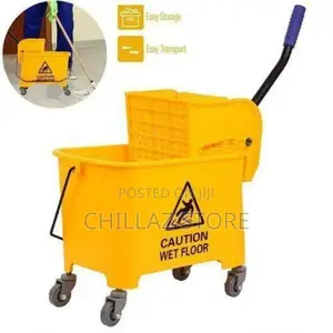 12L Mop Bucket Side Press Wringer Cleaning Commercial Mop
