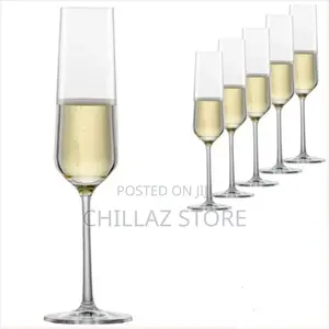 6pic Seamless Tower Sparkling Wine Glasses -Clear