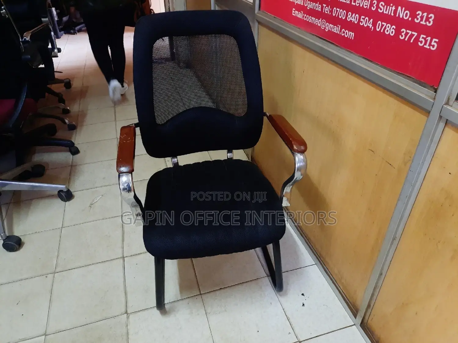 Non Adjustable Chair With Wooden Arms