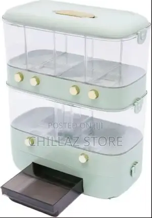Dispenser 2 Layers Rice Container Kitchen Food Organizer