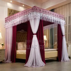 4 Stand Curtain Mosquito Net – Maroon