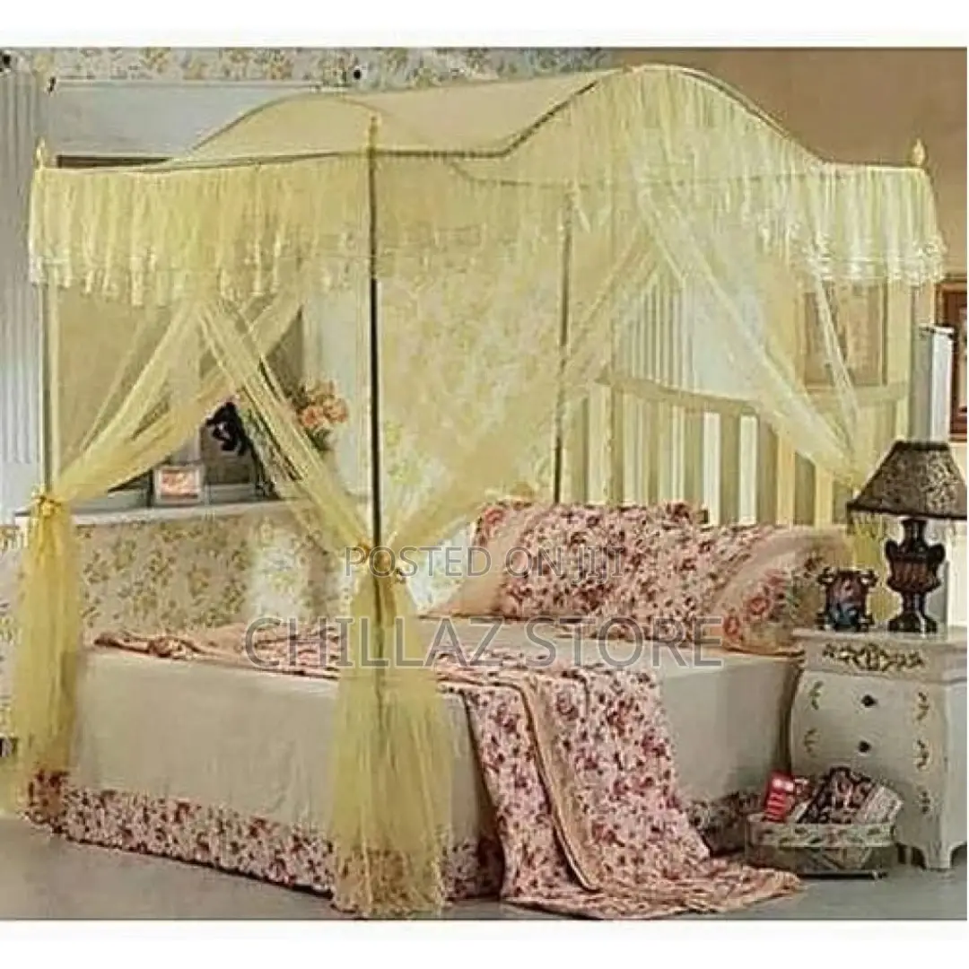 Luxurious Curved Mosquito Net With Poles –