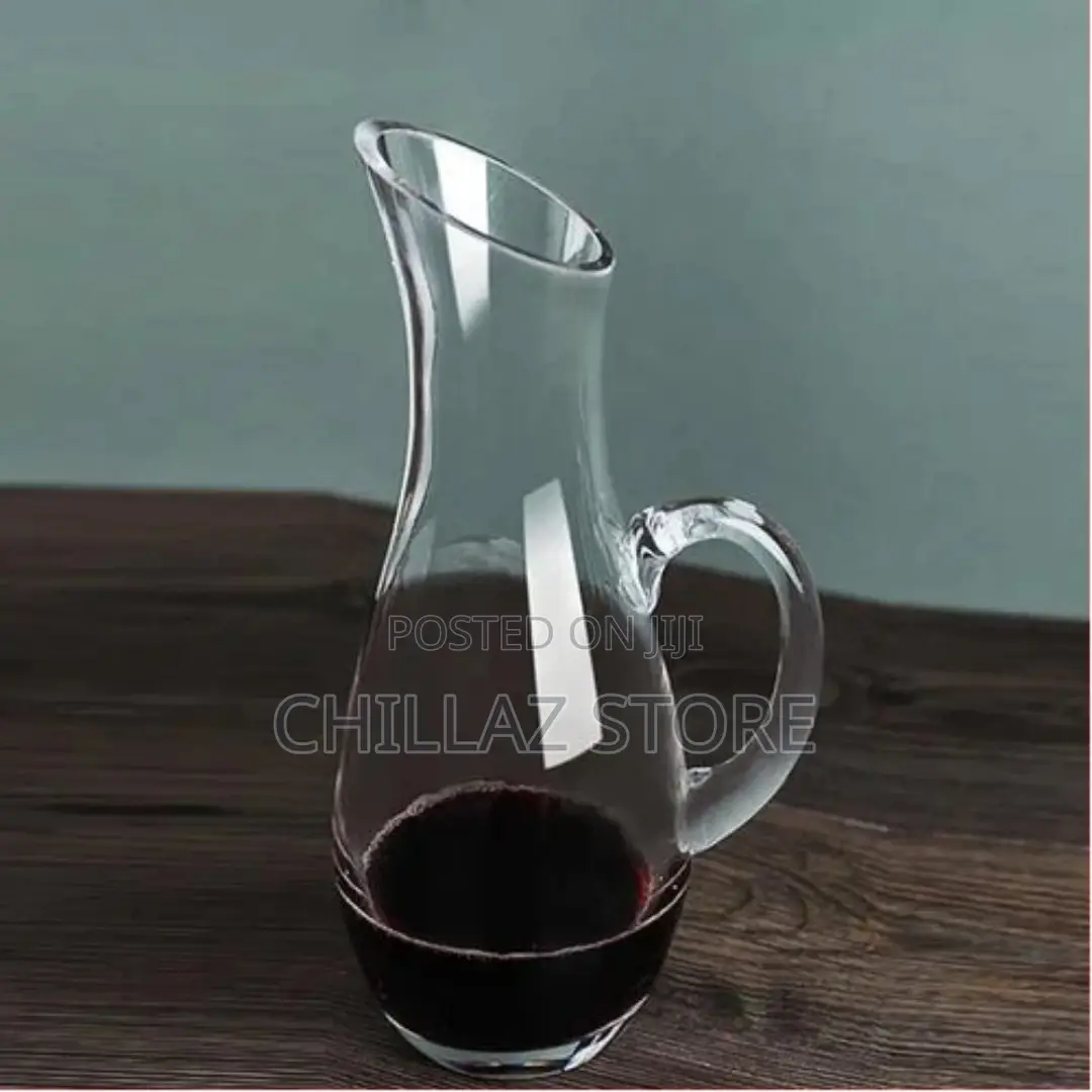 Glass Wine Decanter With Handle- Clear