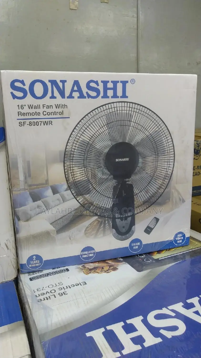 Sonashi 16 Inch Wall Fan With Remote Control | SF-8007WR