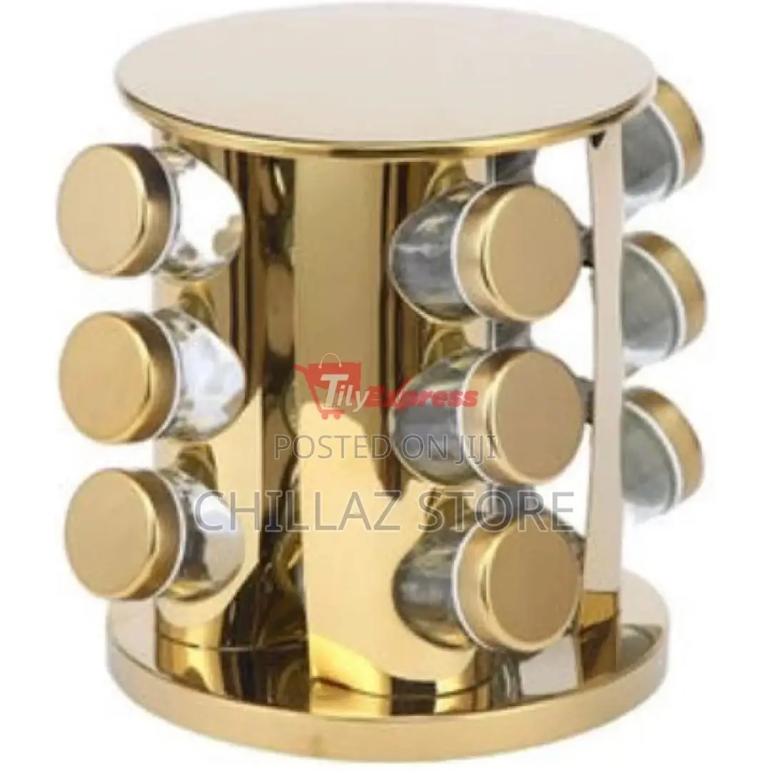 Countertop Glass Rotating Spice Rack 12 Spice Jars Organizer